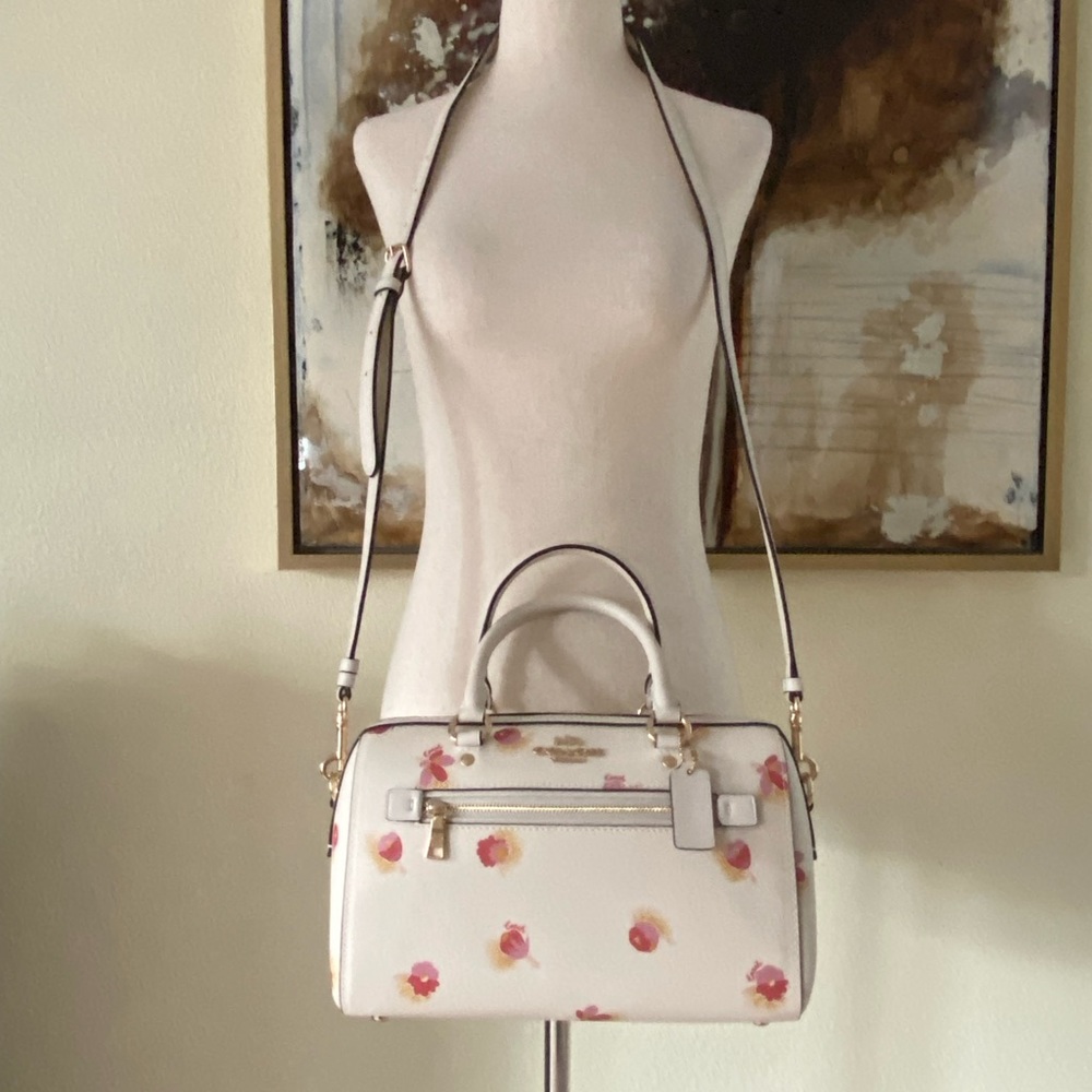 Coach Pop Floral Rowan genuine leather purse BNWT